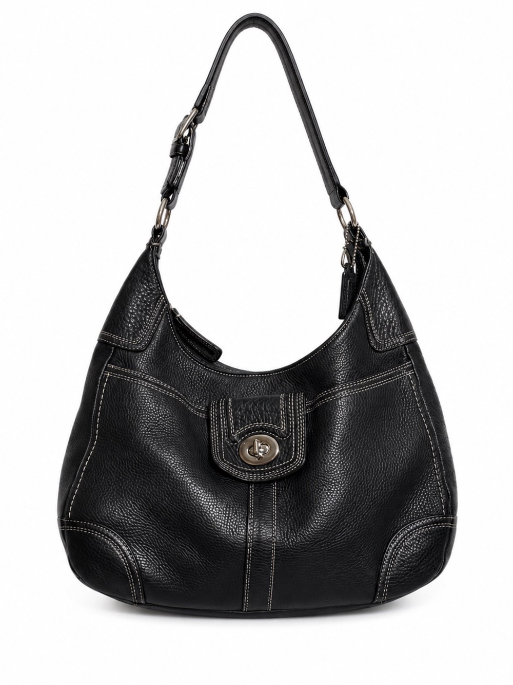 Coach Soho Hamilton F13956 Black Pebbled Leather Hobo Bag